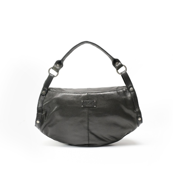 LUCKY BRAND Soft Black Leather Hobo Bag - Picture 2 of 12